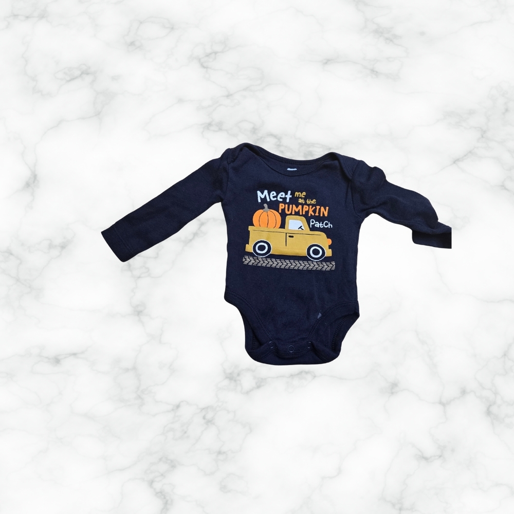 Koala Kids Navy and Orange Pumpkin One Piece